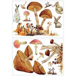 Foto van Roommates muursticker mushroom junior 83,51 x 127 cm bruin