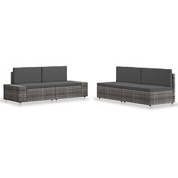 Foto van Vidaxl 4-delige loungeset poly rattan grijs