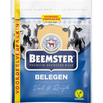 Foto van Beemster belegen kaas 48+ voordeelverpakking 10 plakken bij jumbo