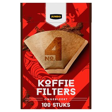 Foto van Jumbo koffiefilters no. 4 ongebleekt 100 stuks