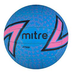 Foto van Mitre netbal attack rubber blauw/roze/zwart maat 5