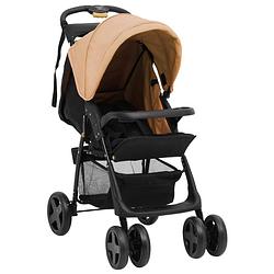 Foto van Vidaxl kinderwagen 2-in-1 staal taupe en zwart