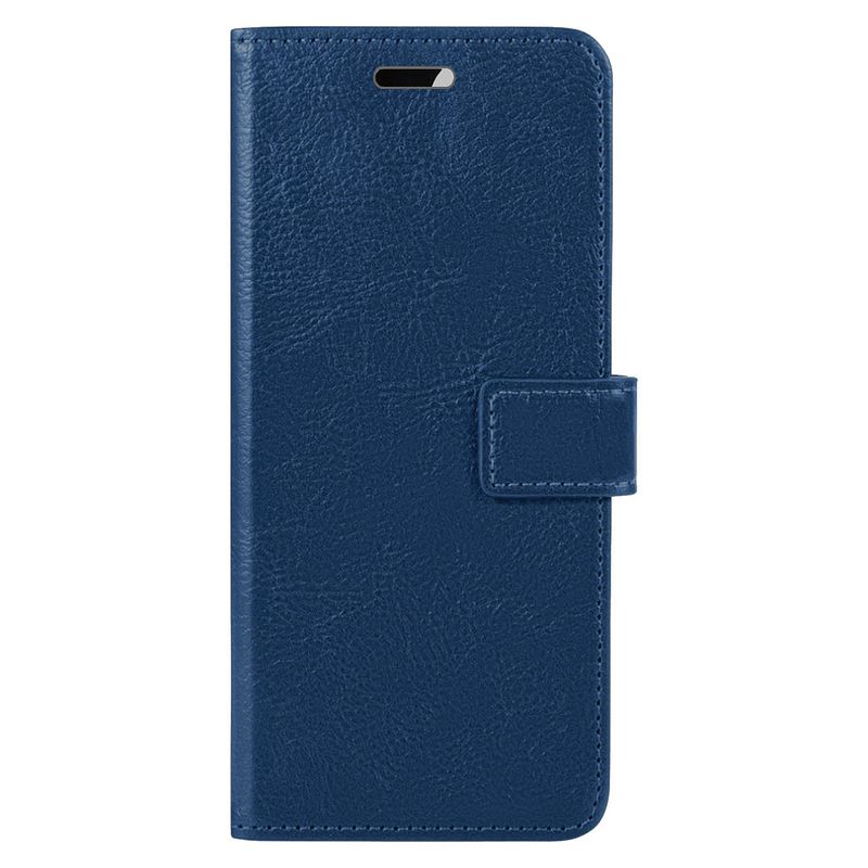 Foto van Basey iphone 15 pro hoesje bookcase hoes flip case book cover - iphone 15 pro hoes book case hoesje - donkerblauw