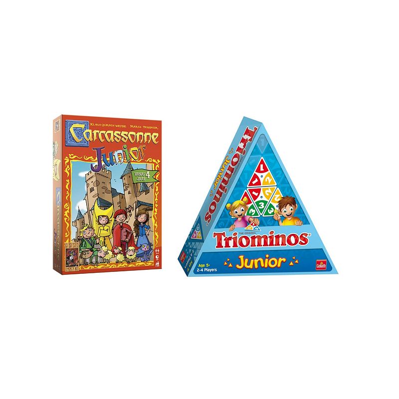 Foto van Spellenbundel - bordspel - 2 stuks - carcassonne junior & triominos junior