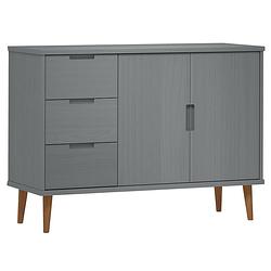 Foto van Vidaxl dressoir molde 113x40x80 cm massief grenenhout grijs