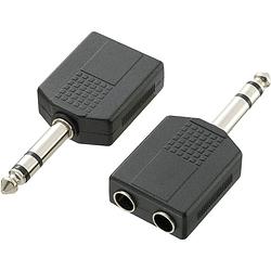 Foto van Speaka professional sp-7870192 jackplug audio y-adapter [1x jackplug male 6,3 mm - 2x jackplug female 6,3 mm] zwart