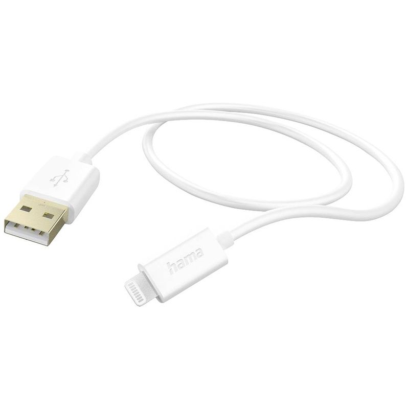 Foto van Hama usb-laadkabel usb 2.0 apple lightning stekker, usb-a stekker 1.5 m wit 00201581