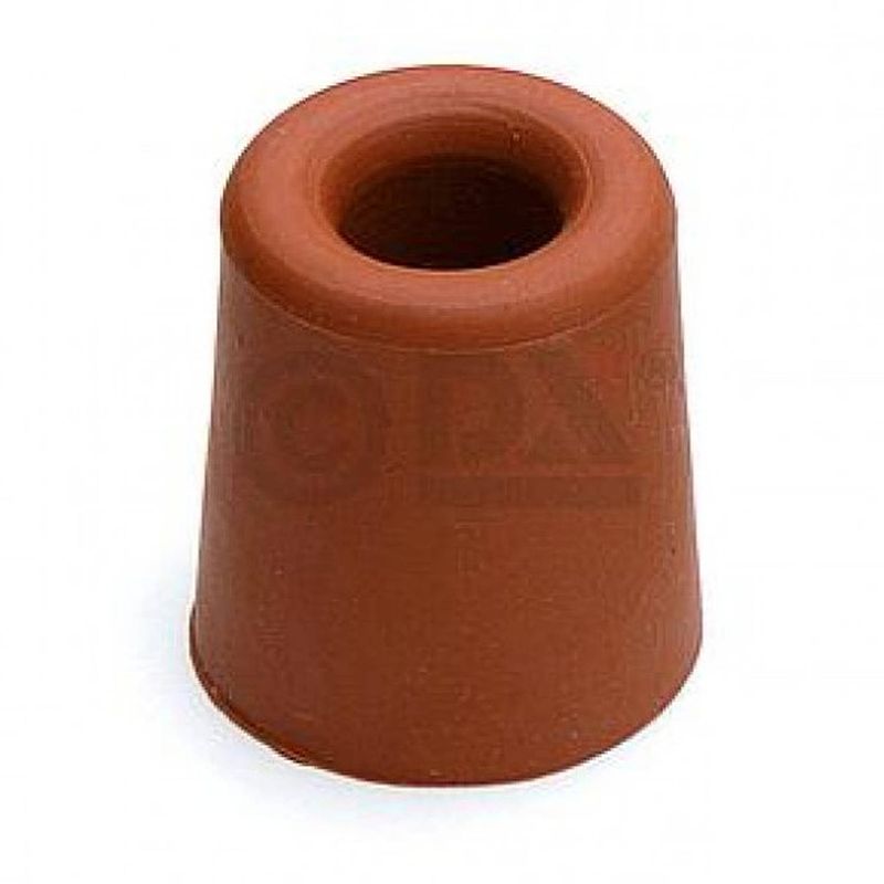 Foto van 2x deurbuffer / deurstopper terracotta bruin rubber 35 x 30 mm - deurstoppers