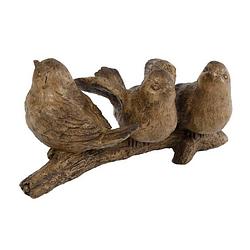 Foto van Gifts amsterdam sculptuur 3 vogels op tak 14 cm polyresin bruin