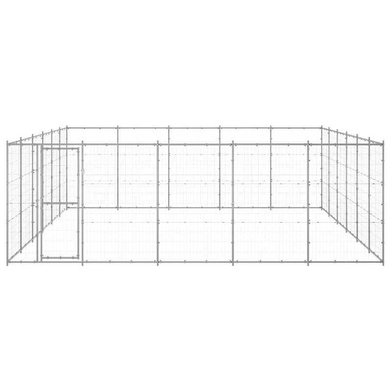 Foto van The living store hondenkennel - draadgaas - 550 x 660 x 180 cm - zilver