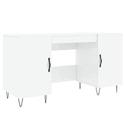 Foto van The living store bureau - bureau - 140 x 50 x 75 cm - hoogglans wit