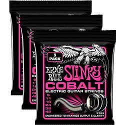 Foto van Ernie ball 3723 super slinky cobalt 9-42 snaren voor elektrische gitaar (3 sets)