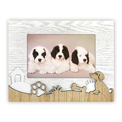 Foto van Zep - houten fotolijst hond balto in wit met bruin voor 1 foto 10x15 - zx964