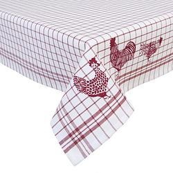 Foto van Clayre & eef tafelkleed 130x180 cm - wit, rood - katoen, 100% katoen