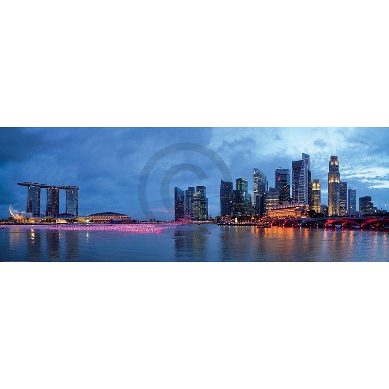 Foto van Shutterstock - panorama of singapore kunstdruk 95x33cm