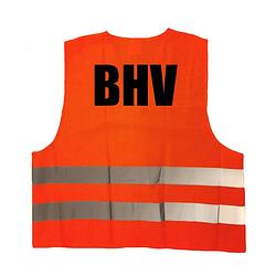 Foto van Bhv vestje / hesje oranje met reflecterende strepen voor volwassenen - veiligheidshesje