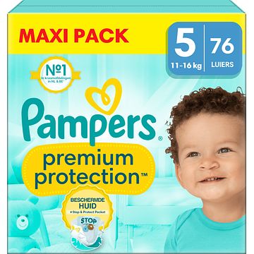 Foto van Pampers premium protection maat 5, 76 luiers aanbieding bij jumbo | 30% korting