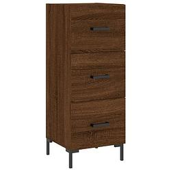 Foto van Vidaxl dressoir 34,5x34x90 cm bewerkt hout bruineikenkleurig