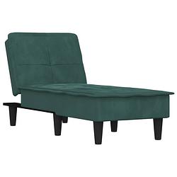 Foto van The living store verstelbare chaise longue - fluweel - donkergroen - 55x140x70 cm - multifunctioneel