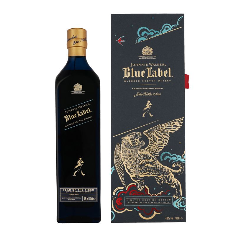 Foto van Johnnie walker blue 2022 year of the tiger 70cl whisky + giftbox