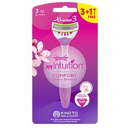 Foto van My intuition xtreme 3 comfort cherry blossom wegwerpscheermesjes voor vrouwen 4st