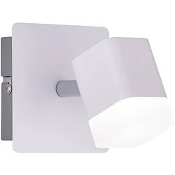 Foto van Led plafondspot - trion ribon - 4w - warm wit 3000k - 1-lichts - rond - mat wit - aluminium