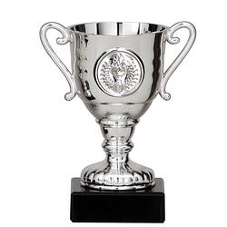 Foto van Luxe trofee/prijs beker met oren - zilver - metaal - 11 x 6 cm - fopartikelen