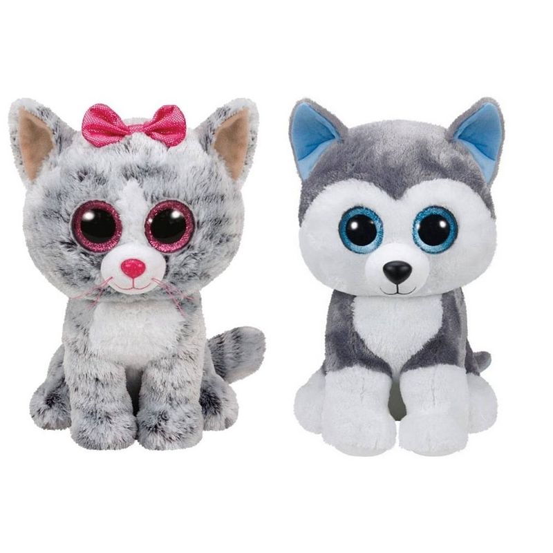 Foto van Ty - knuffel - beanie buddy - kiki cat & slush husky