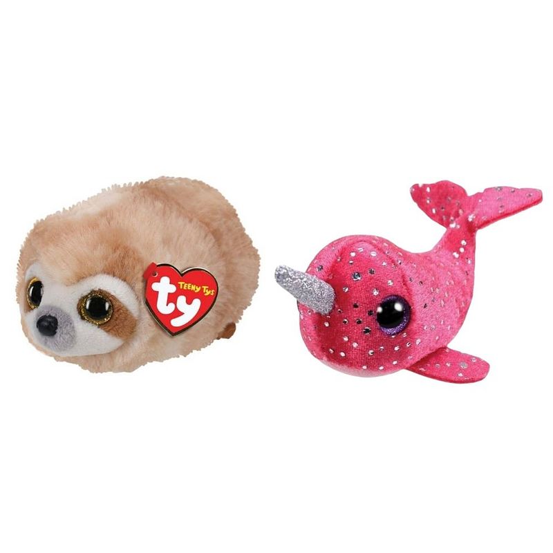 Foto van Ty - knuffel - teeny ty's - dangler sloth & nelly narwhal