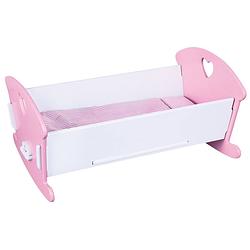 Foto van Viga toys poppenwieg 53 x 30 x 26 cm wit/roze