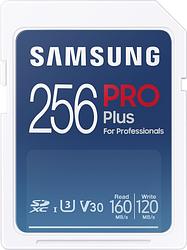 Foto van Samsung pro plus sd card 256gb sd-kaart wit