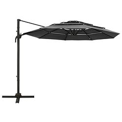 Foto van The living store parasol 4-laags - 300x300x247cm - uv-beschermend polyester - gepoedercoat aluminium