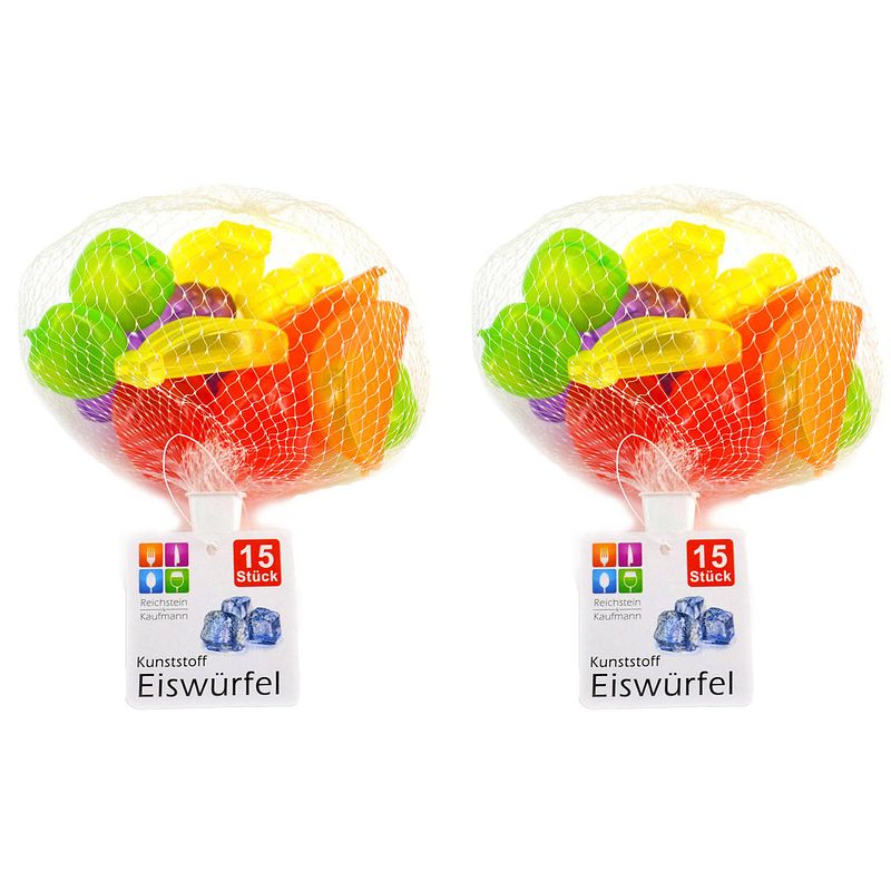 Foto van Jedermann ijsblokjes - 30x - fruitvormpjes - kunststof - herbruikbaar - ijsblokjesvormen