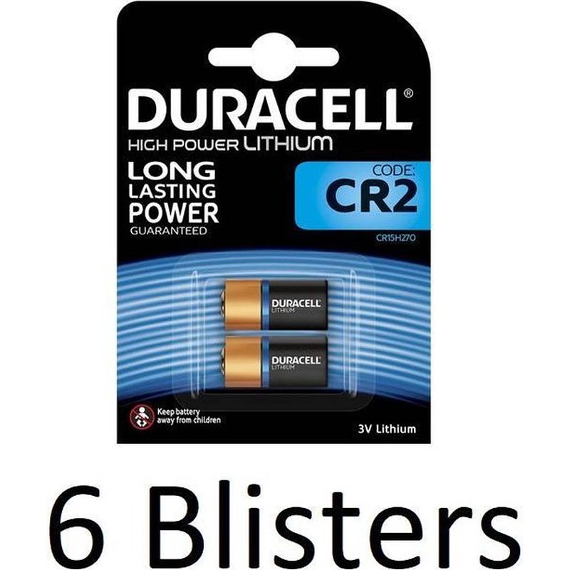 Foto van 12 stuks (6 blisters a 2 st) duracell cr2 high power lithuim batterij