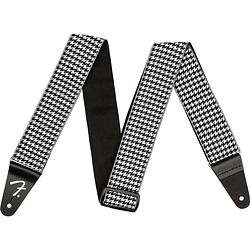 Foto van Fender houndstooth strap white gitaarband zwart-wit