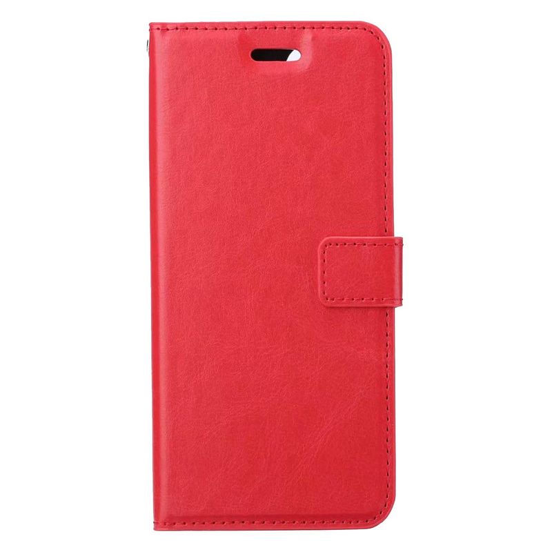 Foto van Basey apple iphone 14 pro hoesje book case kunstleer cover hoes apple iphone 14 pro-rood