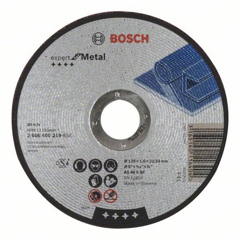 Foto van Bosch accessories as 46 s bf 2608600219 doorslijpschijf recht 125 mm 22.23 mm 1 stuk(s)