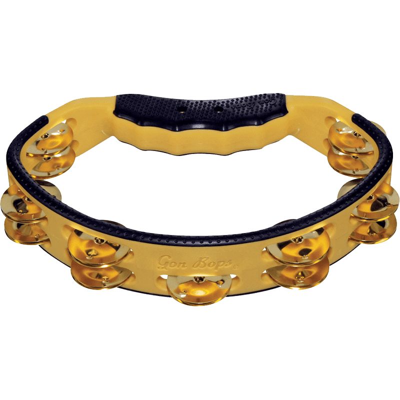 Foto van Gon bops yellow tambourine beatring, messing schellen