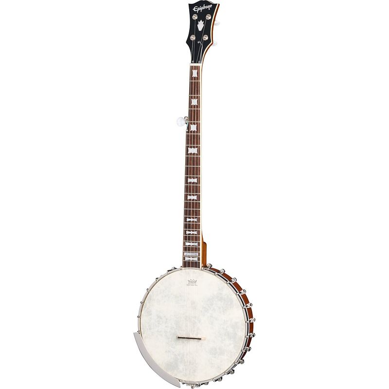 Foto van Epiphone mastertone bowtie open back banjo natural 5-snarige banjo met premium gigbag