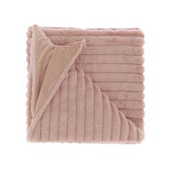 Foto van Unique living peppe fleece plaid - fleece polyester - 150x200 cm - old pink