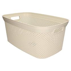 Foto van 1x wasmand/wasgoed draagmanden beige 35 liter 34 x 54 x 23 cm huishouden - wasmanden