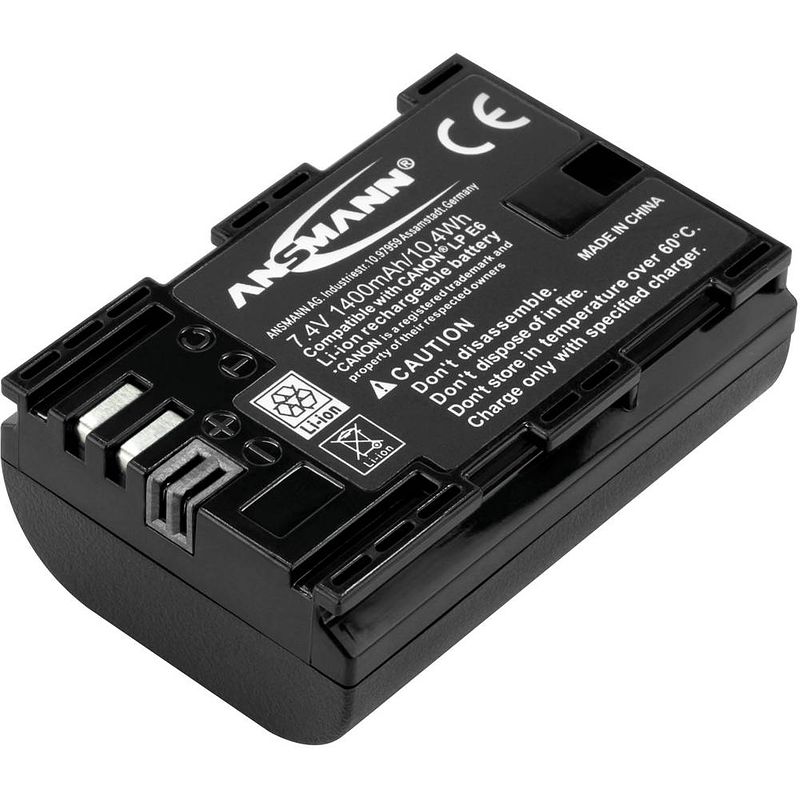 Foto van Ansmann a-can lpe6 camera-accu vervangt originele accu lp-e6 7.4 v 1400 mah