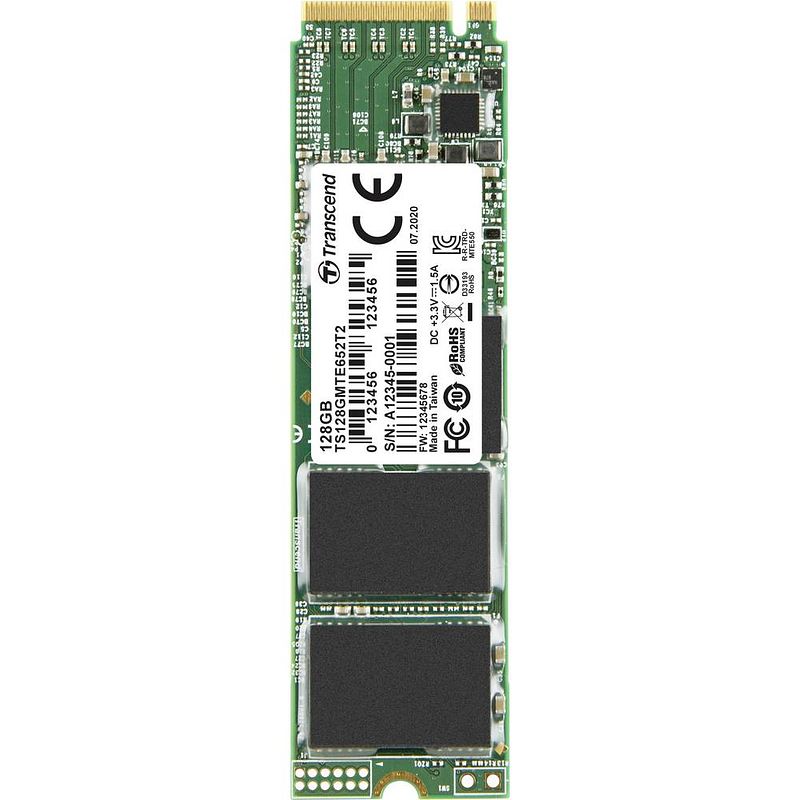 Foto van Transcend mte652t2 128 gb nvme/pcie m.2 ssd 2280 harde schijf pcie nvme 3.0 x4 retail ts128gmte652t2