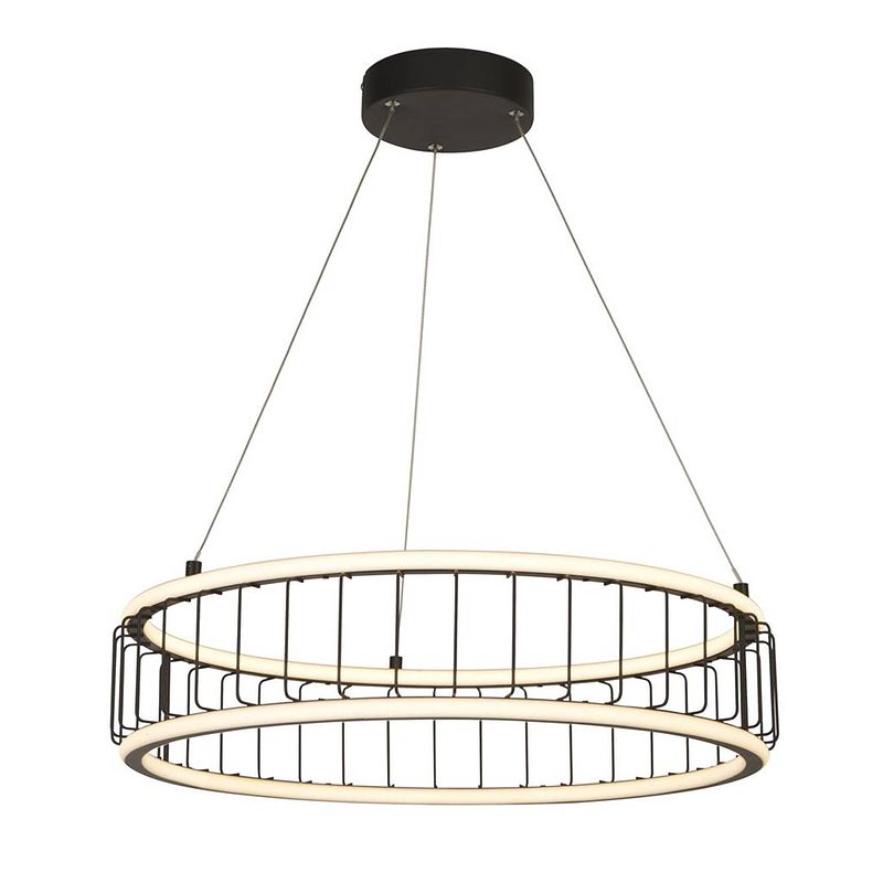 Foto van Landelijke hanglamp - bussandri exclusive - metaal - landelijk - led - l: 57.5cm - voor binnen - woonkamer - eetkamer -