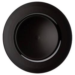 Foto van Rond kaarsenbord/kaarsenplateau zwart kunststof 33 cm - kaarsenplateaus
