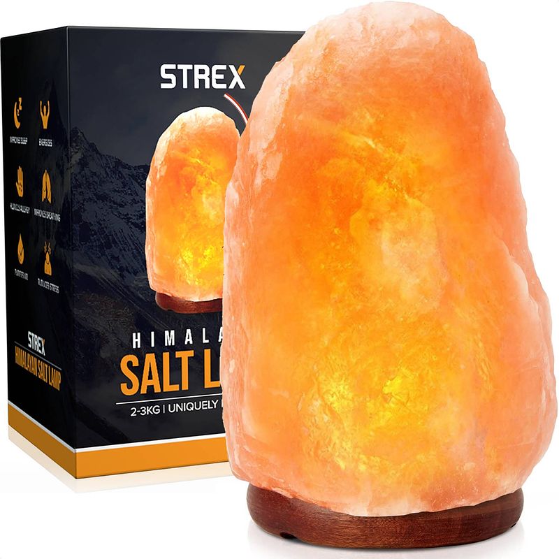 Foto van Strex zoutlamp himalayazout - 2/3kg - incl. aan/uit schakelaar en lamp