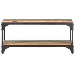 Foto van The living store salontafel hout - gerecycled - industriële stijl - 90x30x40 cm