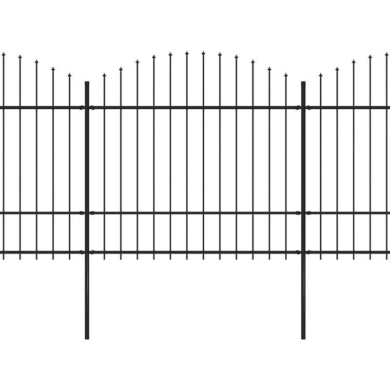 Foto van Infiori tuinhek met speren bovenkant (1,5-1,75)x5,1 m staal zwart