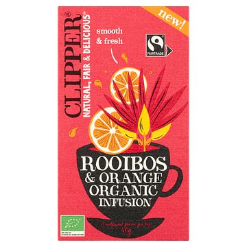 Foto van Clipper rooibos & orange organic infusion 20 stuks bij jumbo