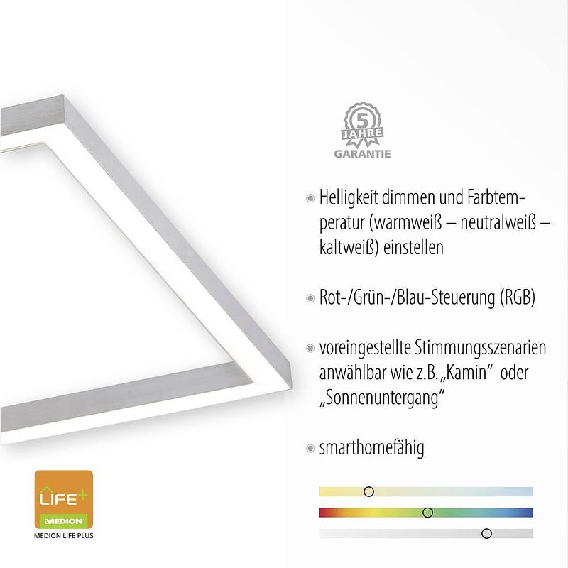 Foto van Leuchtendirekt 16429-55 lolasmart-maxi led-plafondlamp led staal